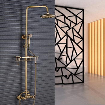 Royal Vintage Bathroom Shower Faucets and Head with Shelf
